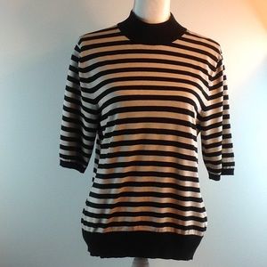 CHAUS silk blend striped top women’s large shirt